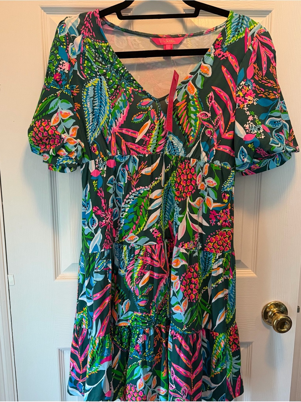 Lilly Pulitzer NWT Chiara short sleeve dress multi sunshine jungle